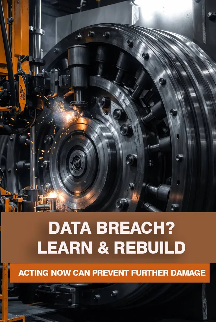 Industrial vault with sparks illustrating data breach recovery
