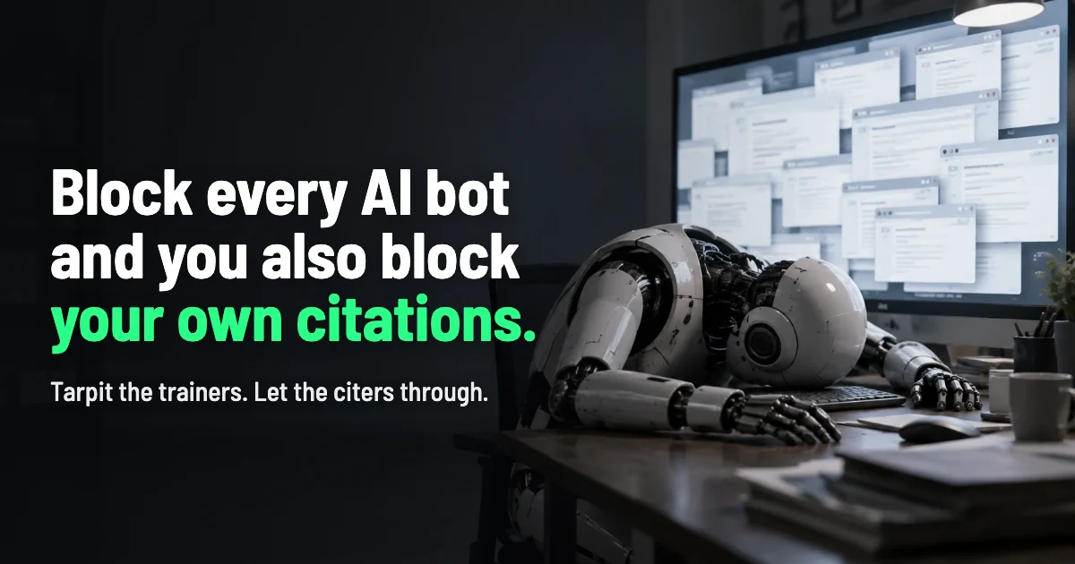 AI Tarpits vs AI Citations: Defending Your Site Without Going Dark